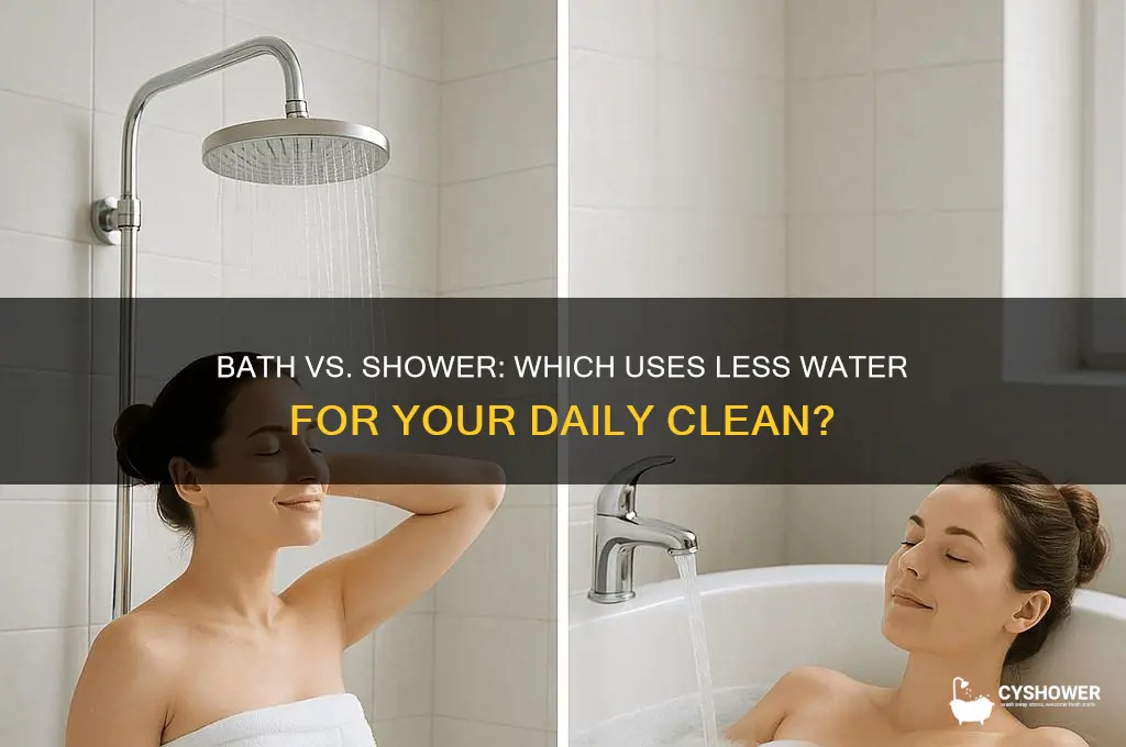 what takes less water a bath or shower