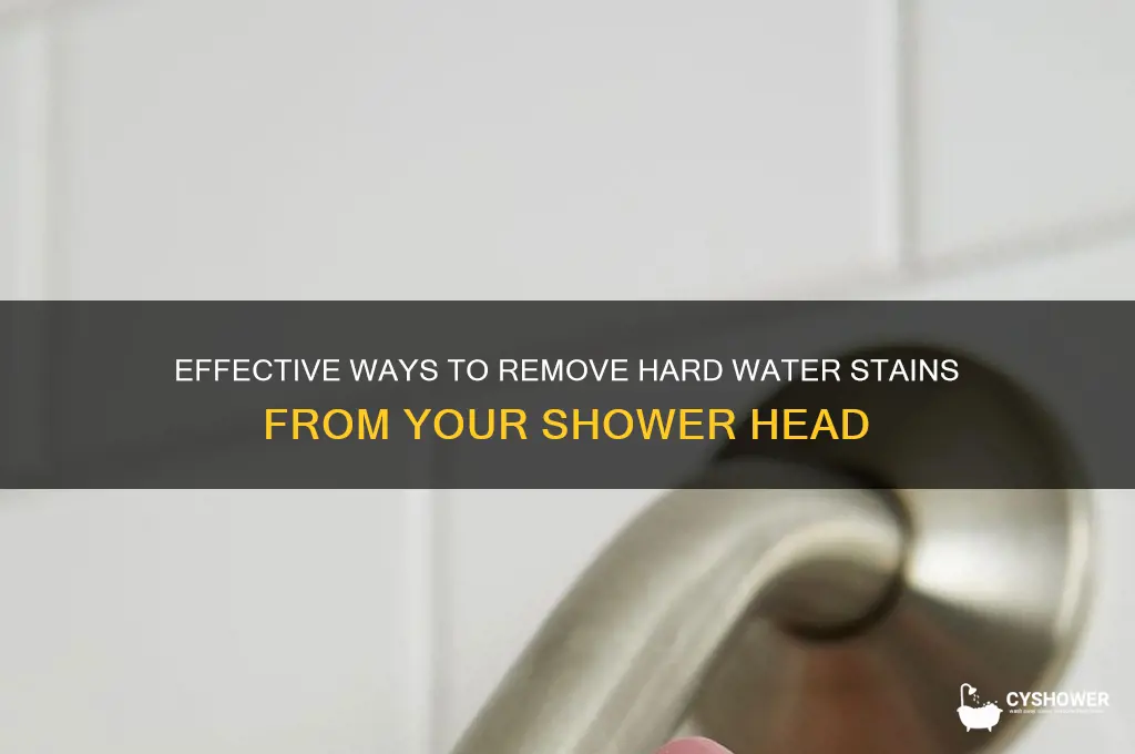what takes off hard water stains on shower head