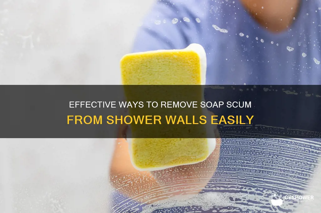 what takes soap scum off shower walls