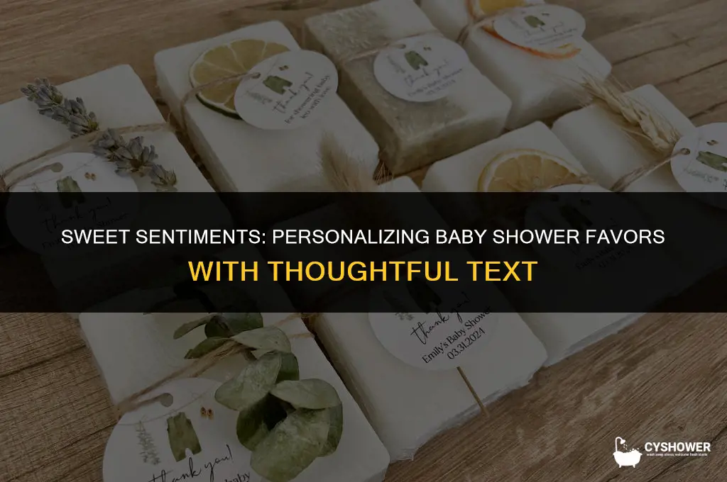 what text goes on baby shower favors