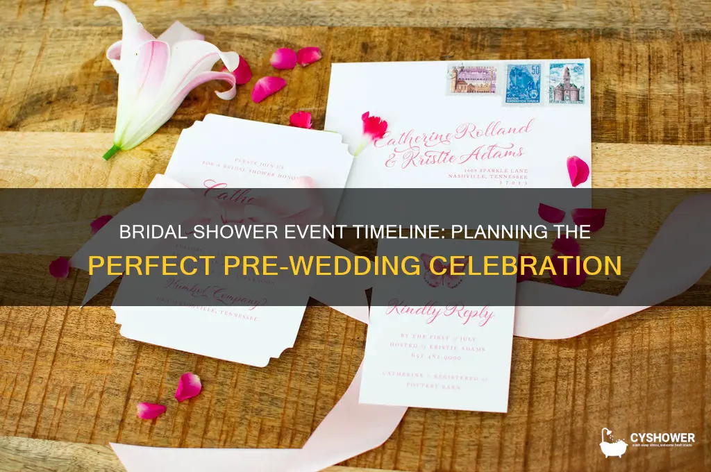 what the event timeline for bridal shower