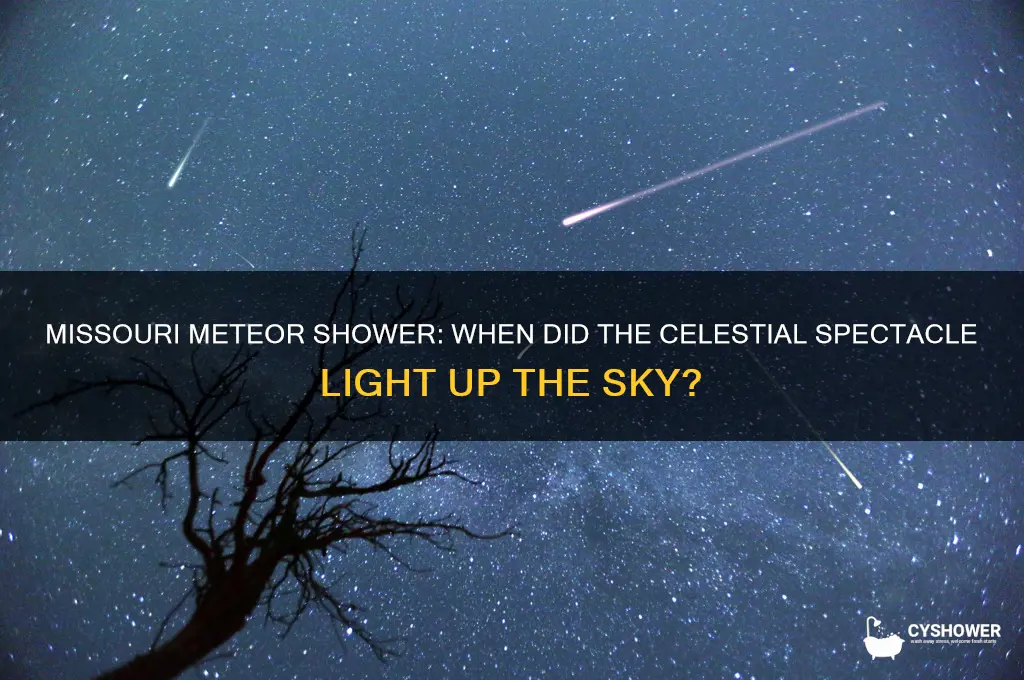 what time did meteor shower happen over missouri