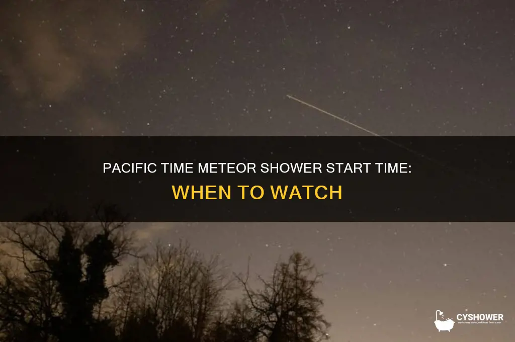what time does the meteor shower start pacific time