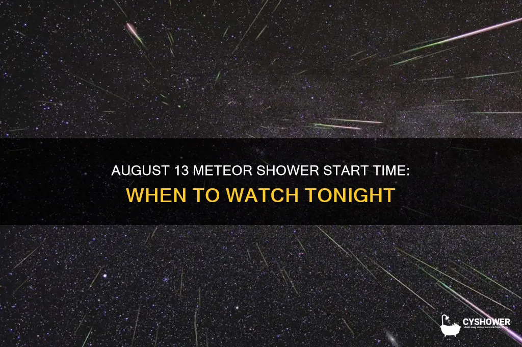 what time does the meteor shower start tonight august 13