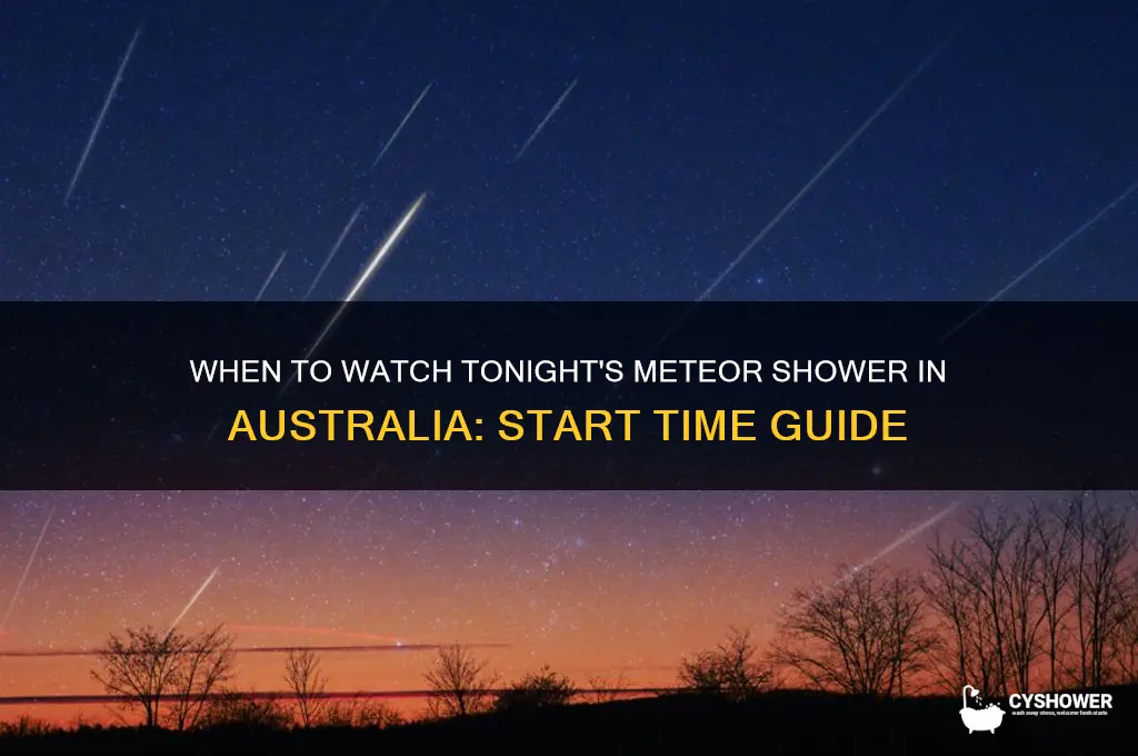 what time does the meteor shower start tonight in australia