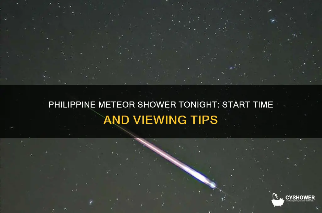 what time does the meteor shower start tonight philippines