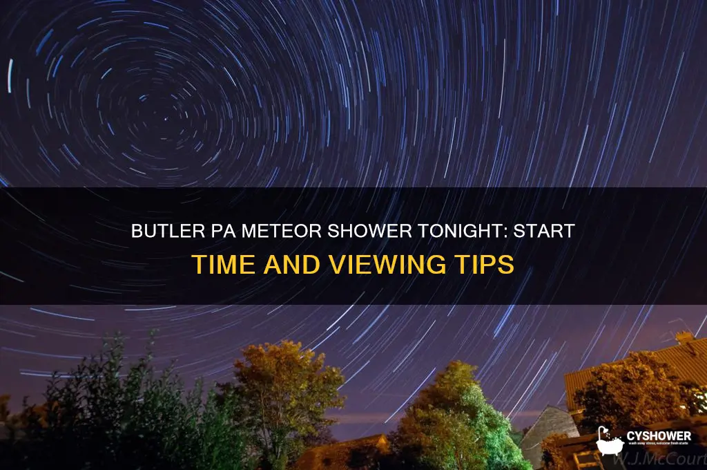 what time is meteor shower tonight butler pa