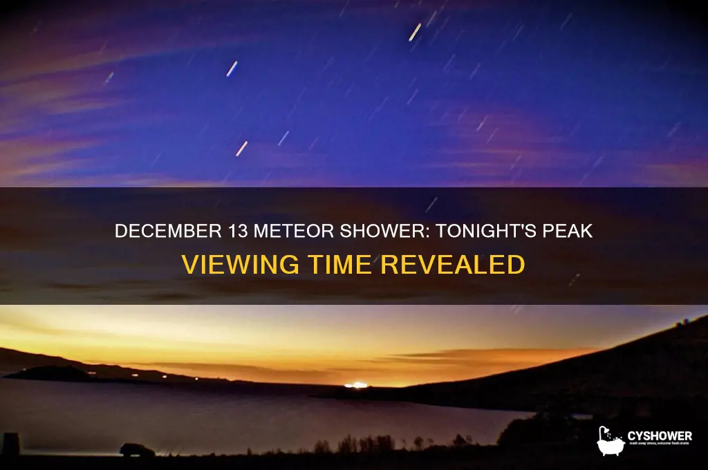 what time is the meteor shower tonight december 13