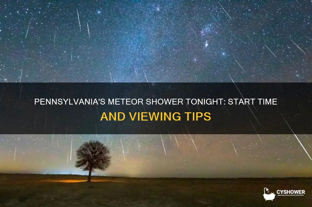 what time is the meteor shower tonight in pennsylvania