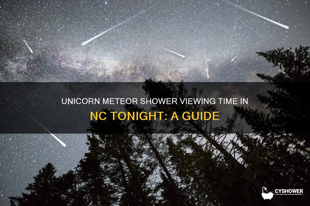 what time is unicorn meteor shower in nc tonight