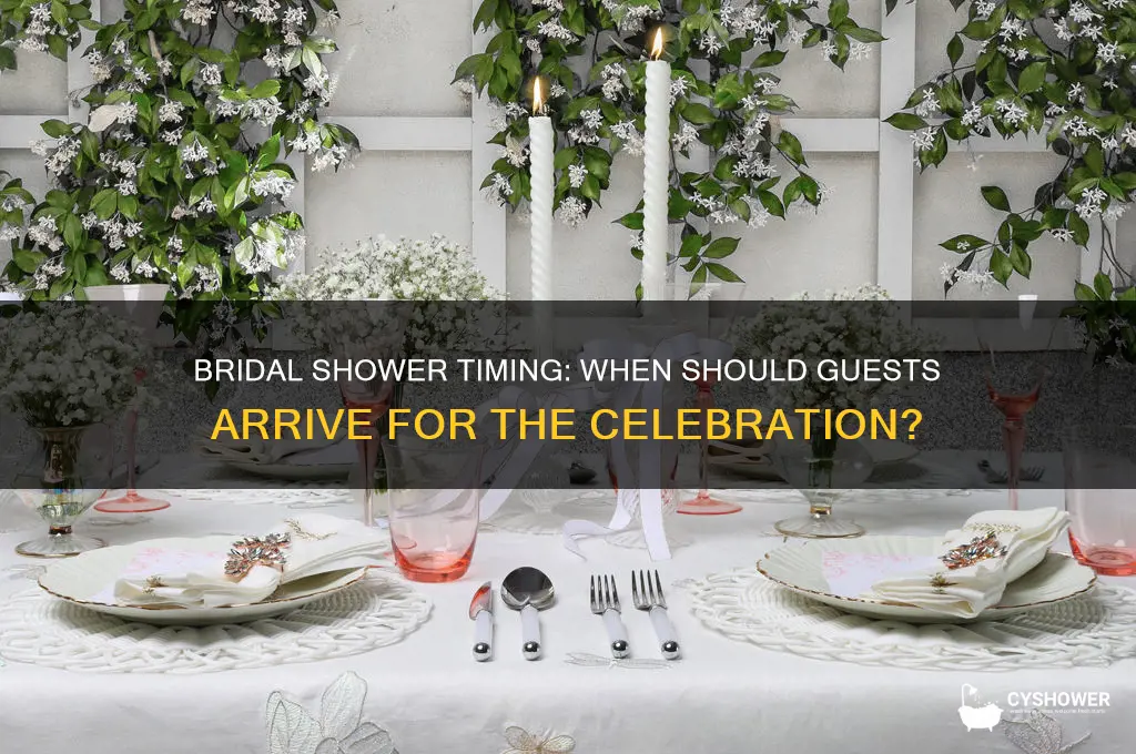 what time should guests arrive to a bridal shower