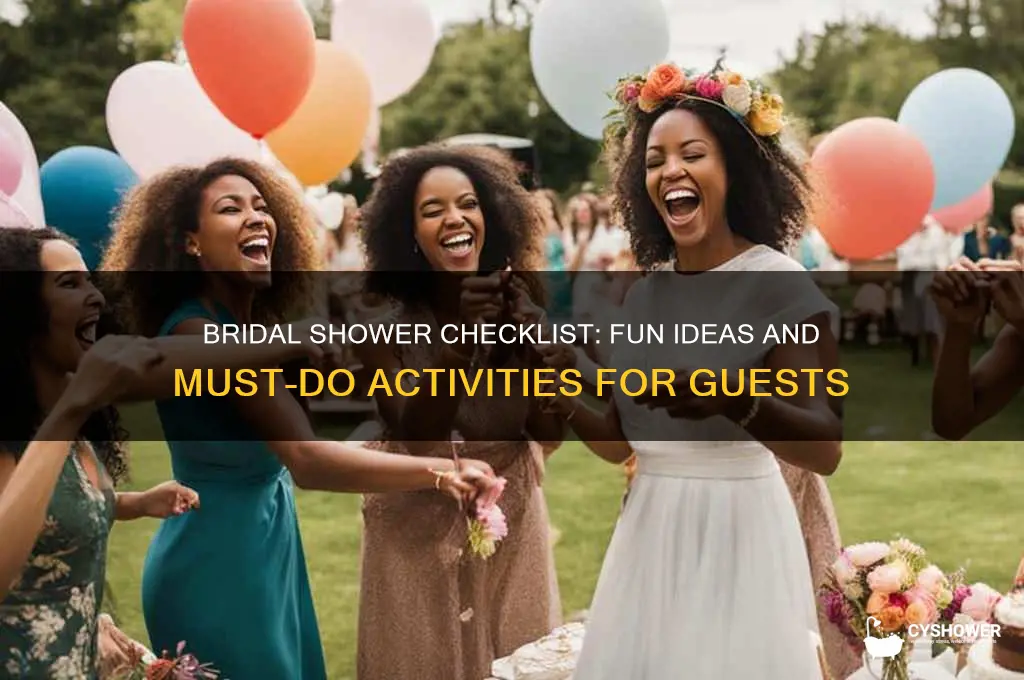 what to do at a bridal shower checklist