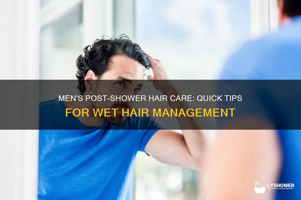 what to do with wet hair after a shower men