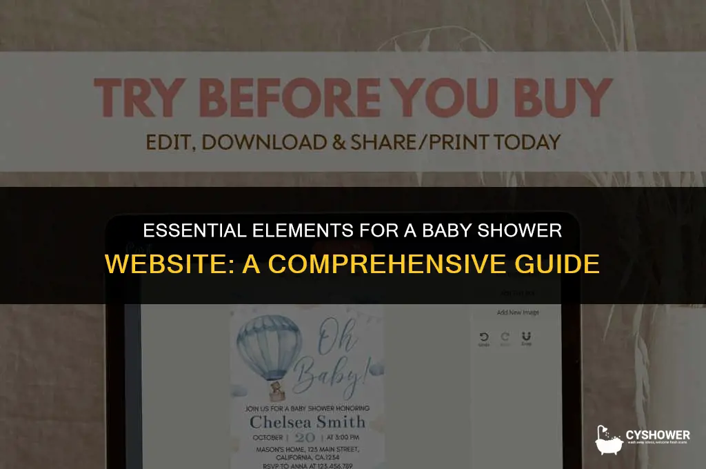 what to include on a baby shower website