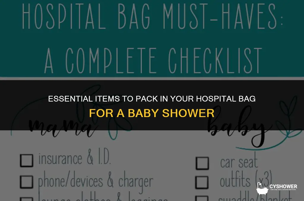 what to pack in hospital bag baby shower