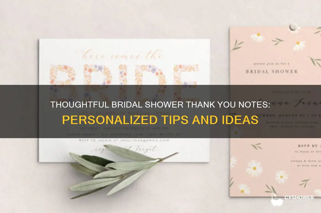 what to put in bridal shower thank yous