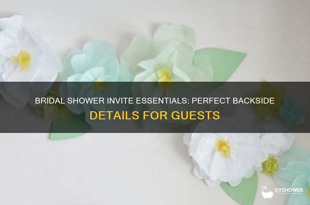 what to put on back of bridal shower invite