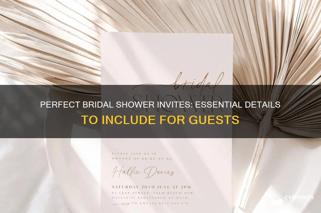 what to put on bridal shower invitations