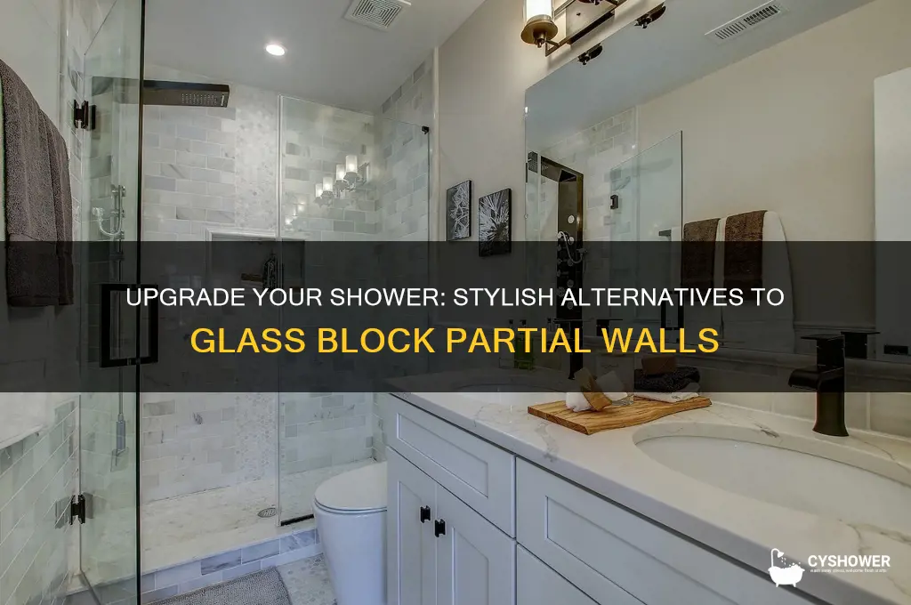what to replace glass blocks partial shower wall with