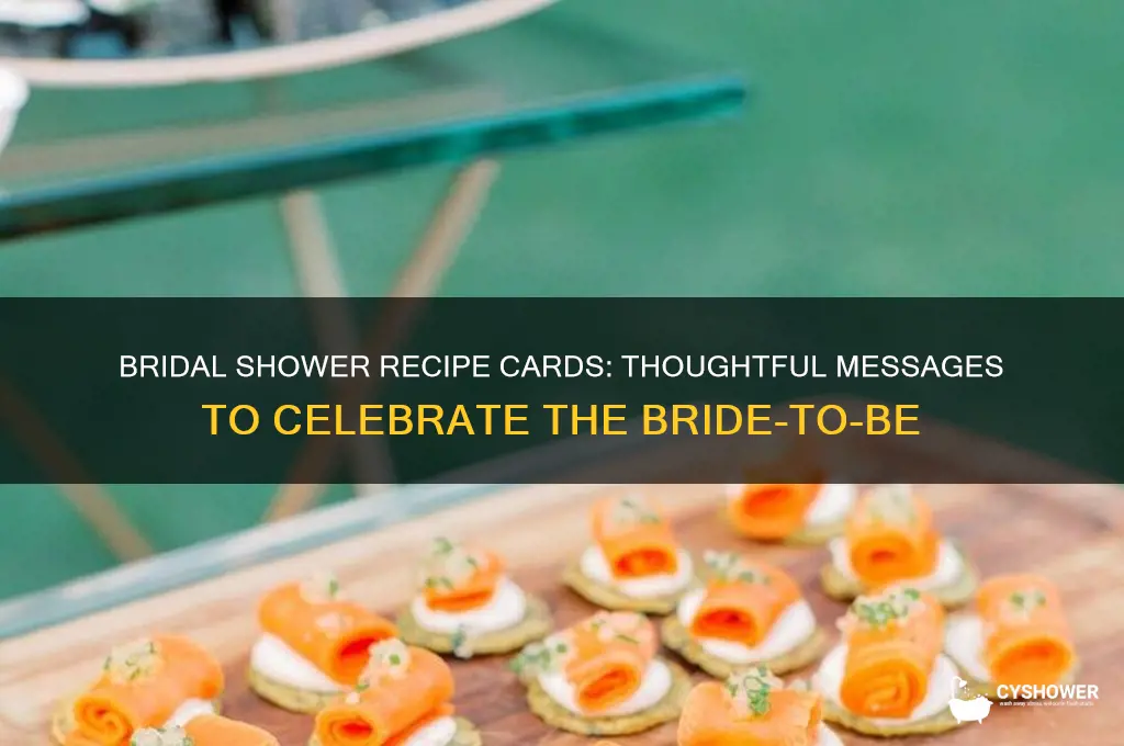 what to say about bridal shower recipe cards
