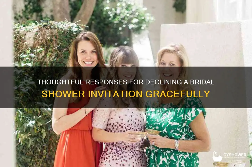 what to say when not attending a bridal shower