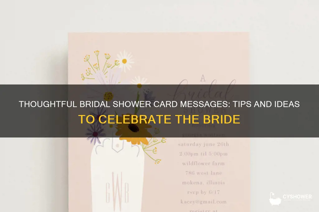 what to write a bridal shower card