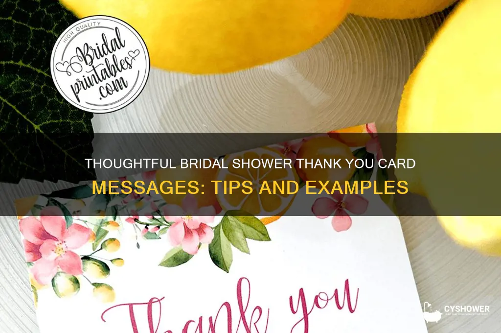 what to write bridal shower thank you cards