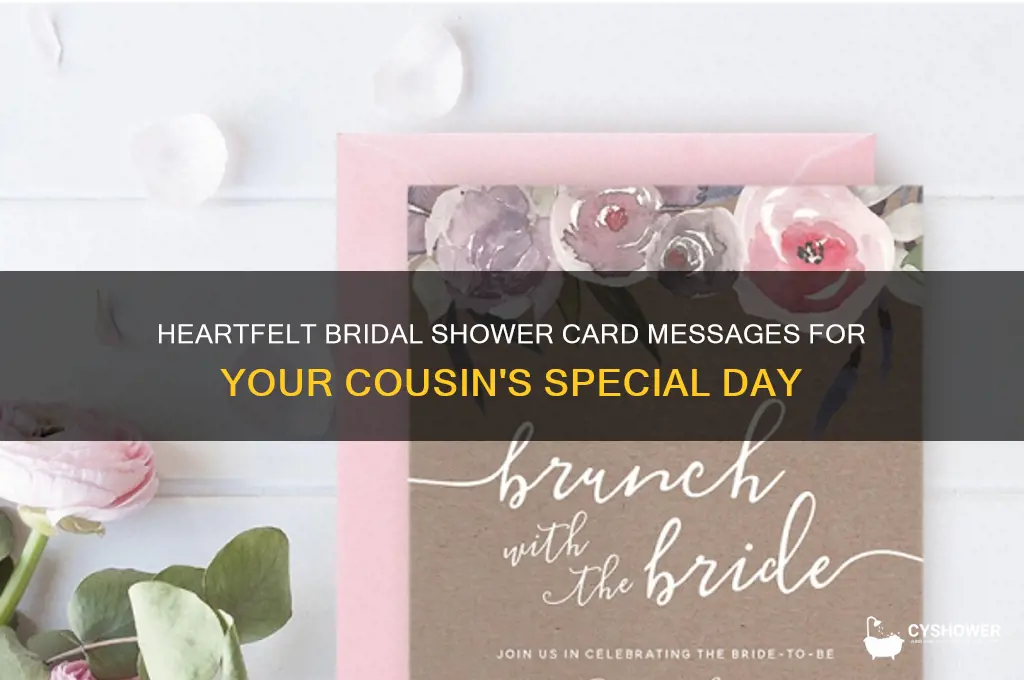 what to write in a bridal shower card for cousin