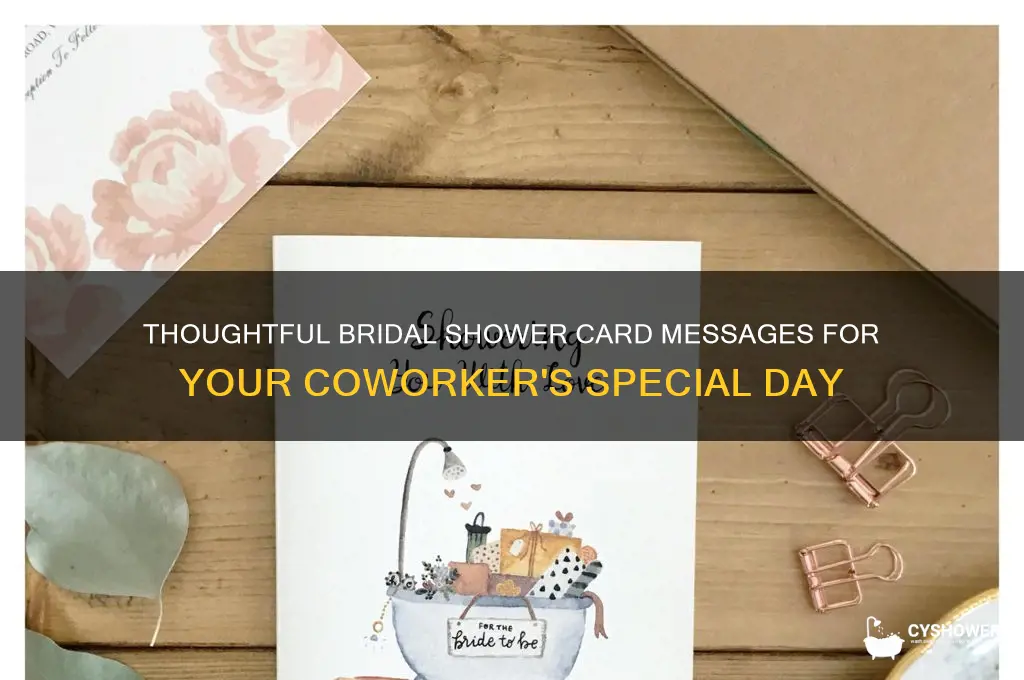 what to write in a bridal shower card for coworker