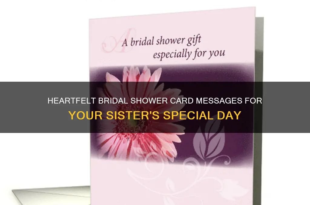 what to write in a bridal shower card for sister