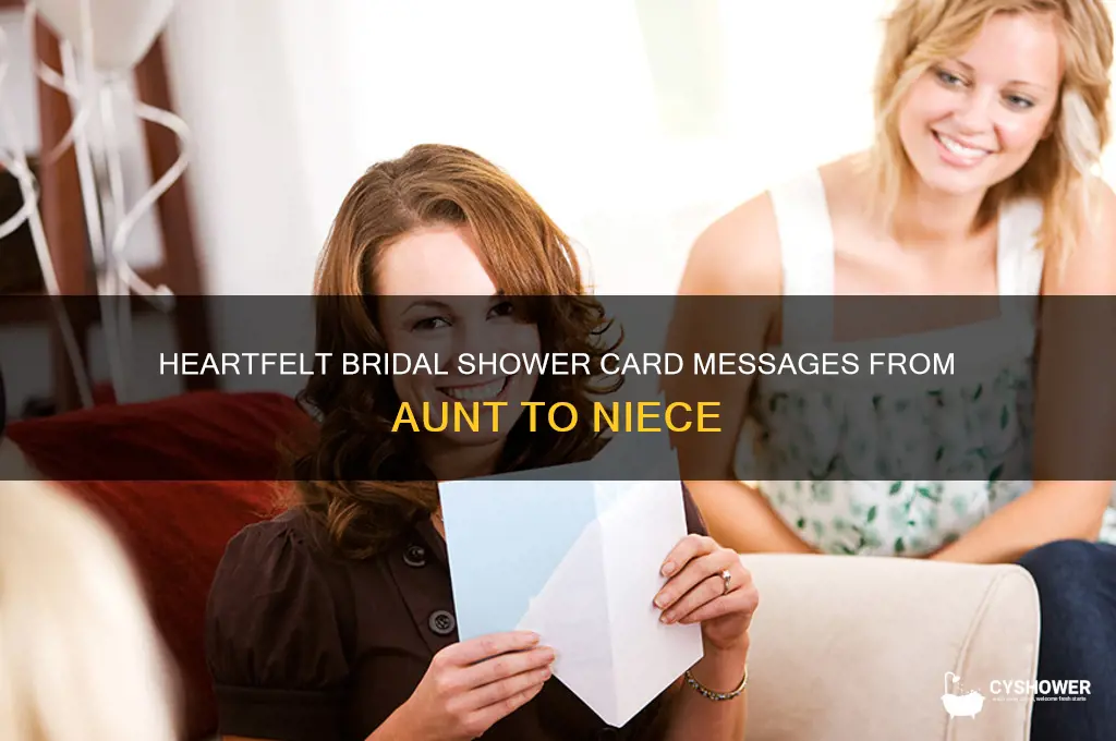 what to write in a bridal shower card from aunt