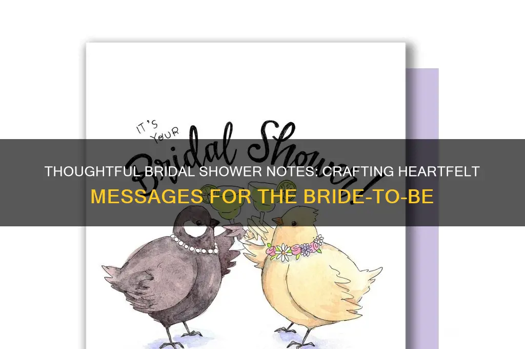 what to write in a bridal shower note
