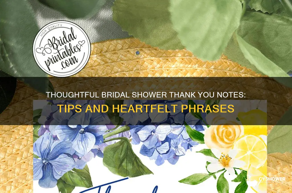 what to write in bridal shower thank you notes