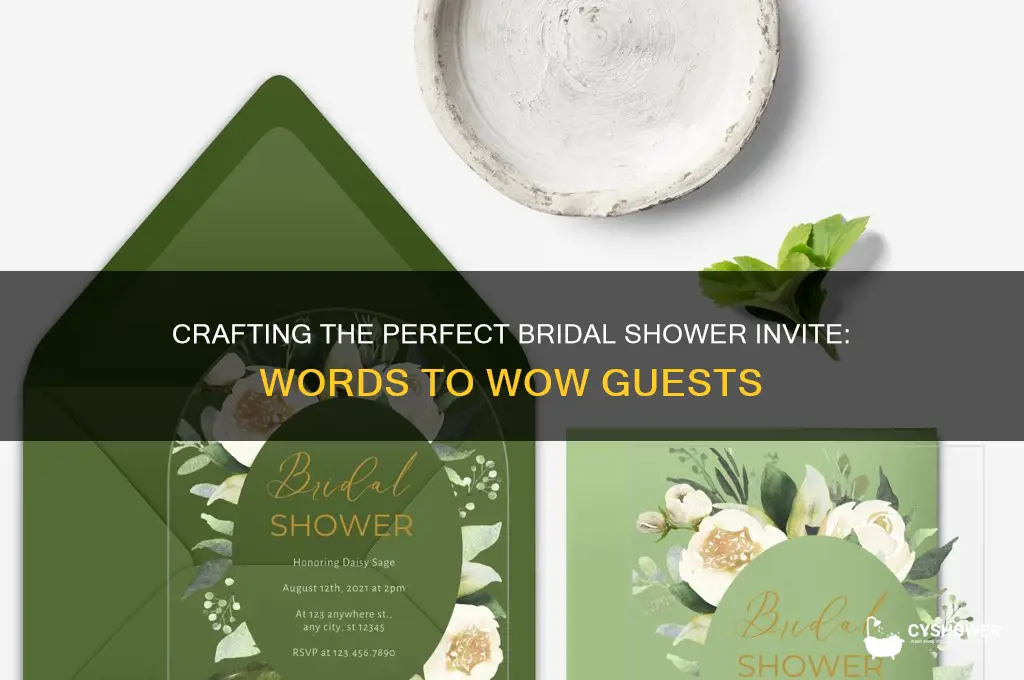what to write on a bridal shower card invite