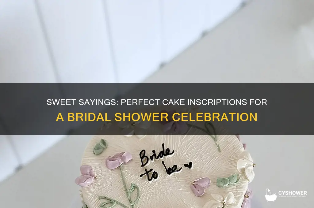 what to write on a cake for a bridal shower