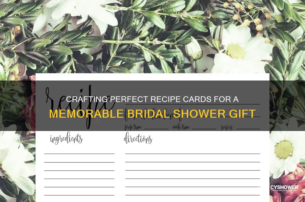 what to write on arecipe card for a bridal shower