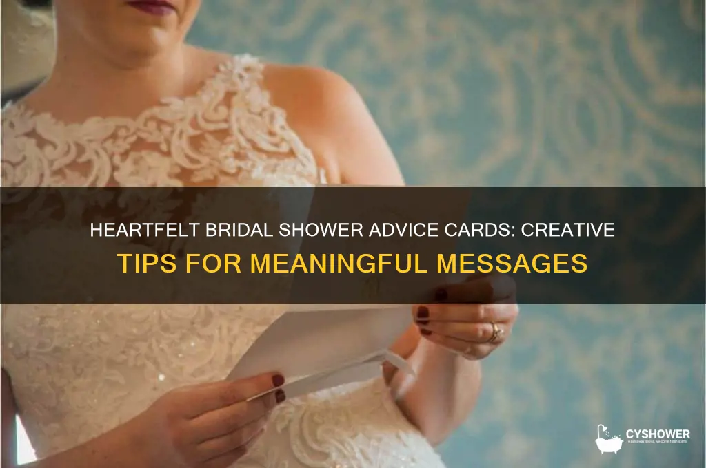 what to write on bridal shower advice cards