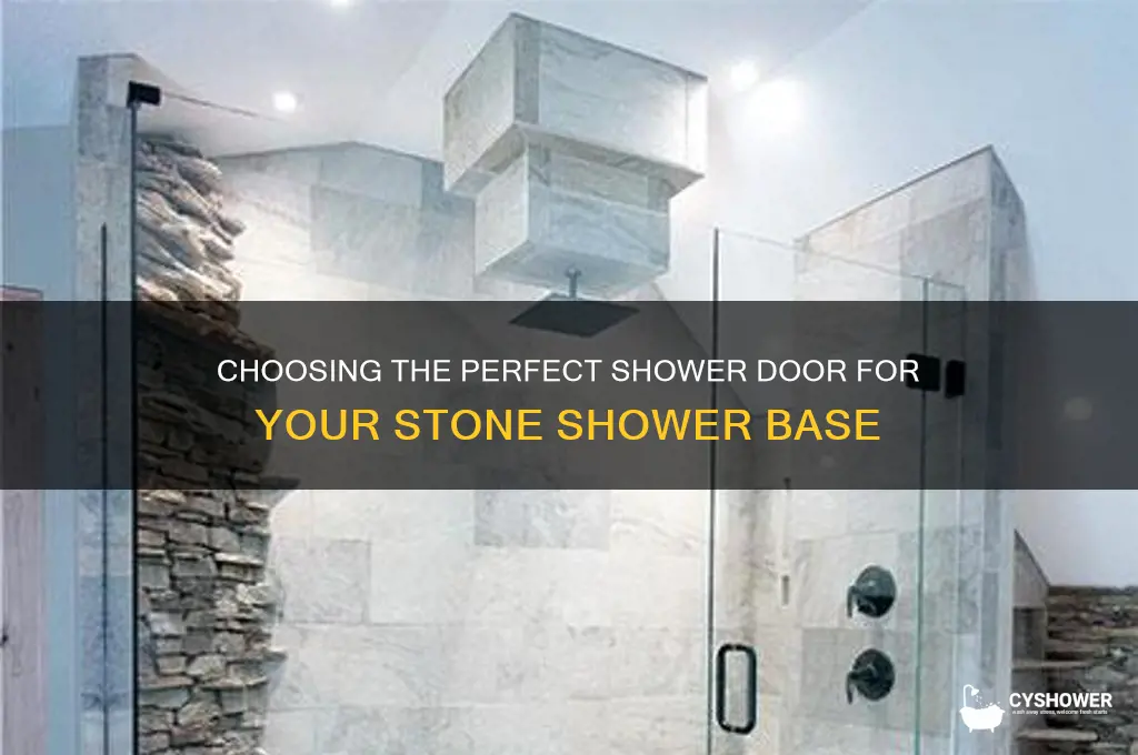 what type of shower door for a stone shower base