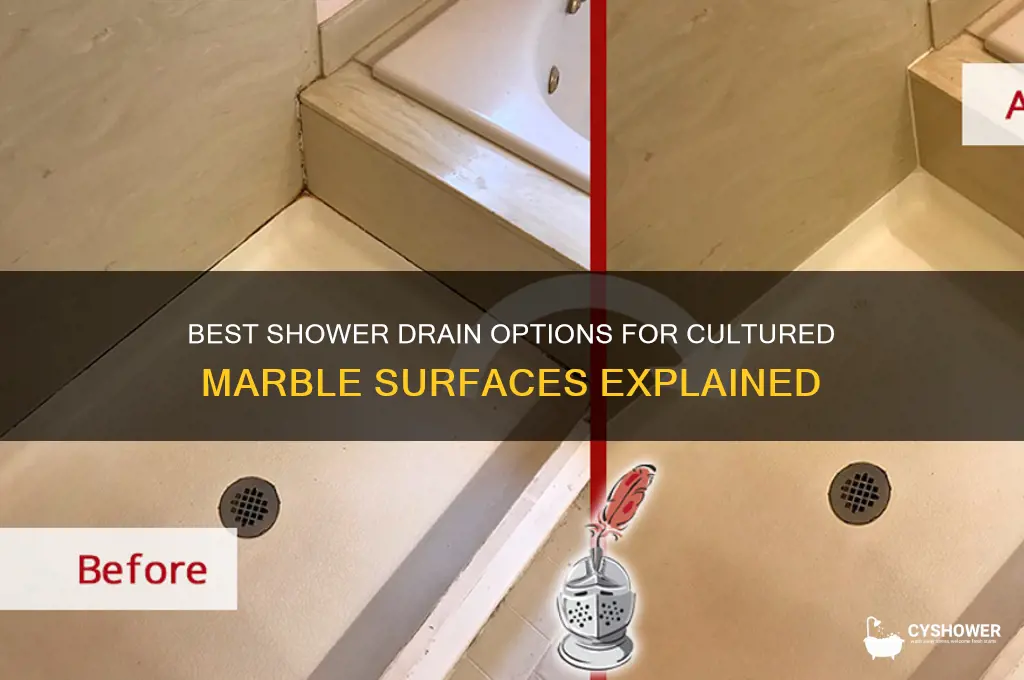 what type of shower drain for cultured marble