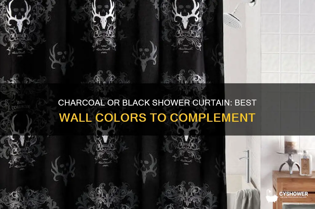what wall color goes with charcoal or black shower curtain