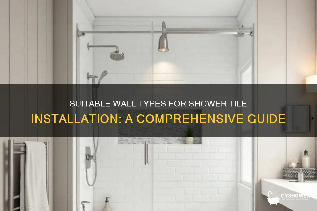 what walls can shower tiles be installed on