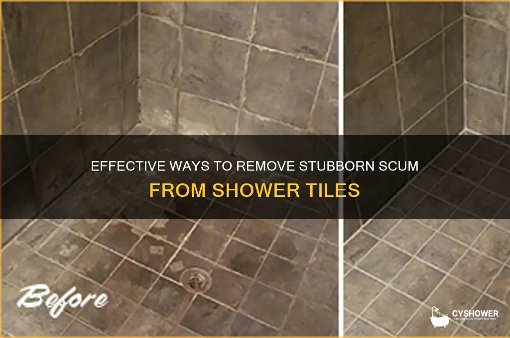 what will get built up scum off shower tiles