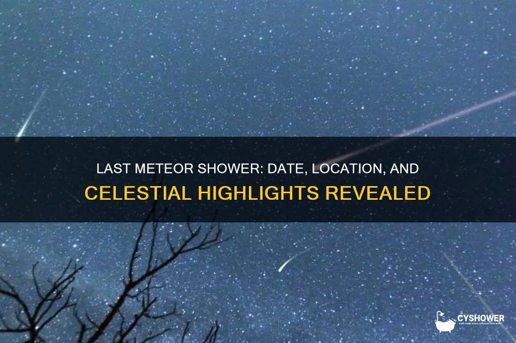when and where was the last meteor shower