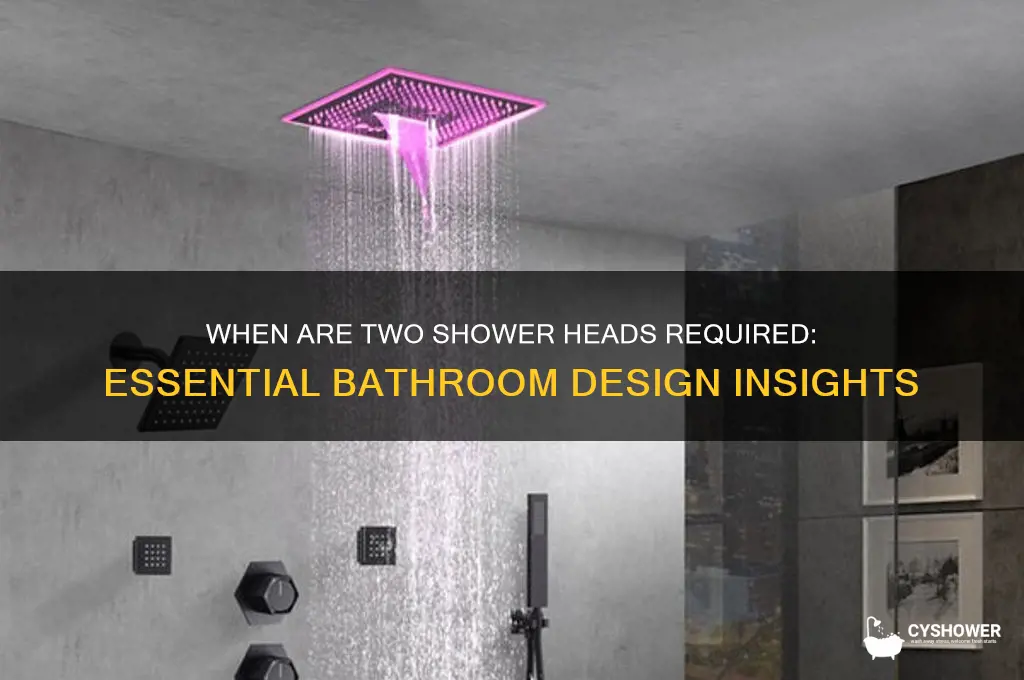 when are two shower heads required