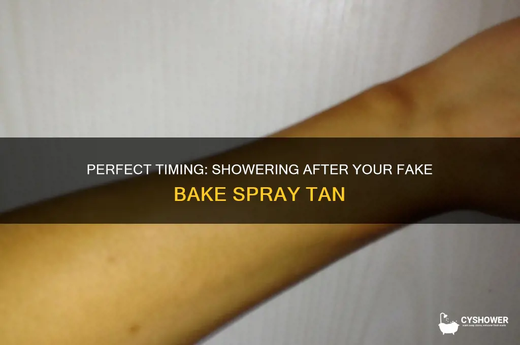 when can i shower after a fake bake spray tan
