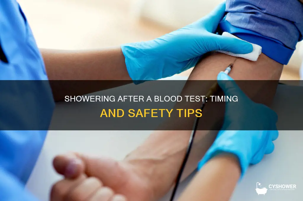 when can i shower after blood test