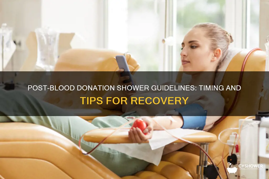 when can i shower after donating blood
