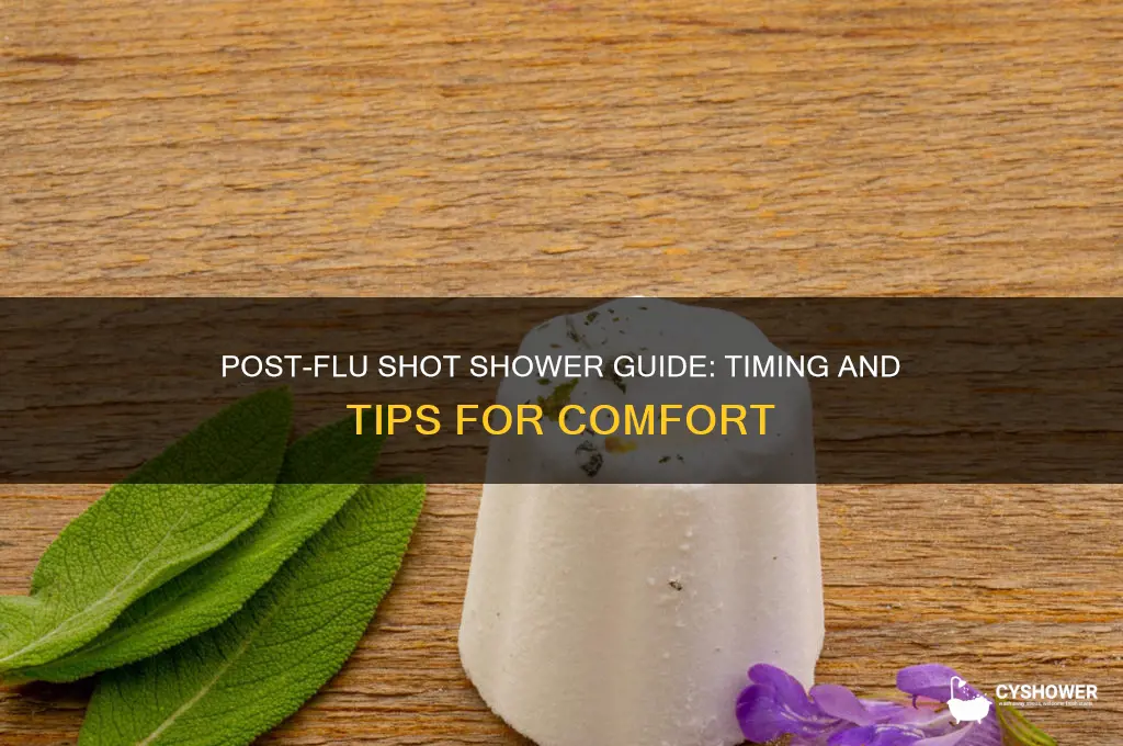 when can i shower after flu shot