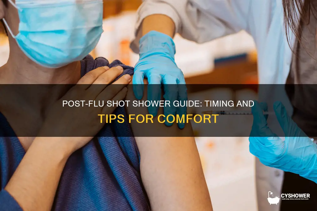 when can i shower after getting a flu shot