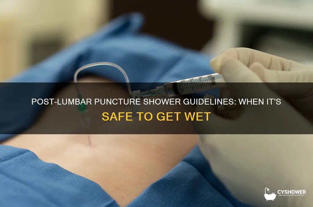 when can i shower after lumbar puncture